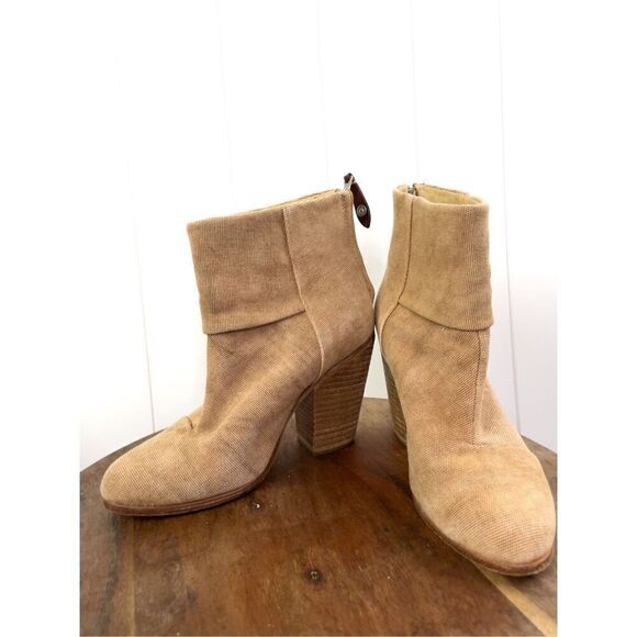 Rag and Bone Newberry Canvas Heeled Bootie Tan Size 6.5 - Picture 2 of 10